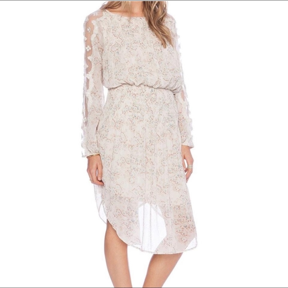 Free People Beige Charlotte Midi Dress - NWOT - Picture 4 of 8